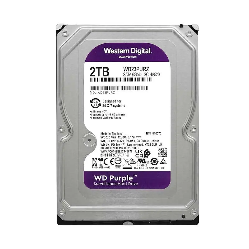 حافظه اچ دی دی اینترنال وسترن دیجیتال مدل بنفش ظرفیت 2 ترابایت گارانتی یک ساله
